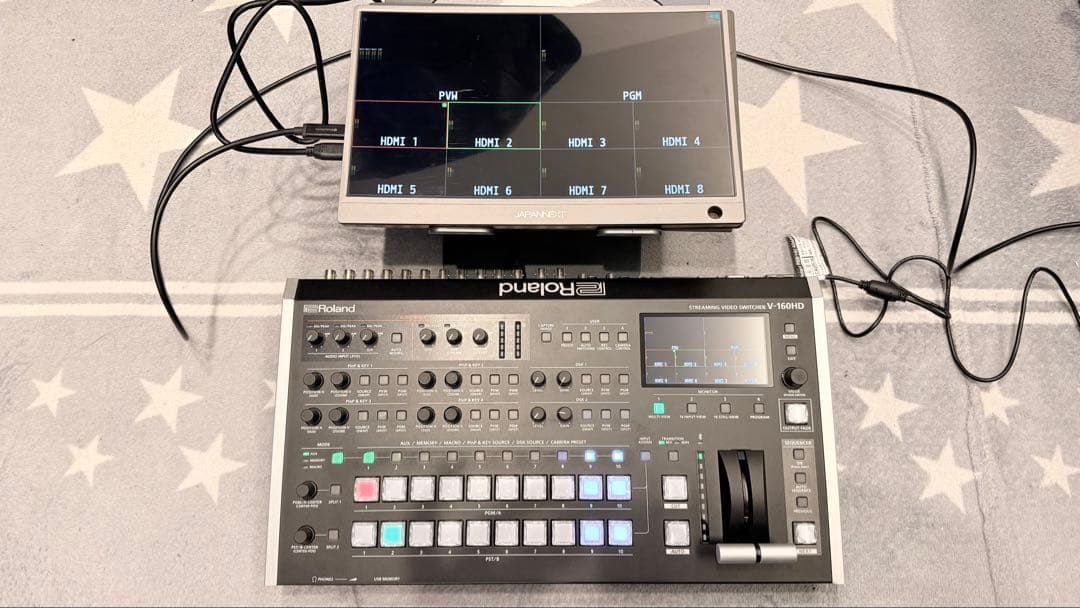Roland V-160HD モニター、音響ケーブル付き