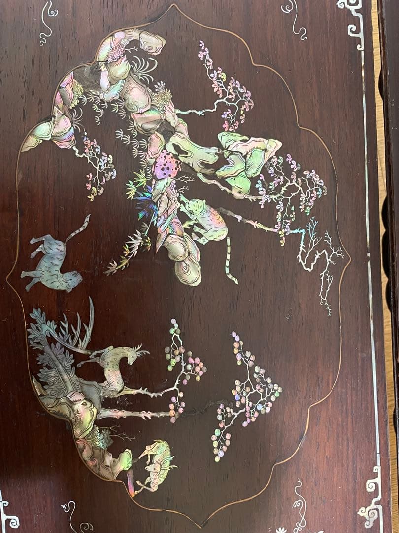 唐物　中国美術　時代　螺鈿象嵌　細工象嵌　螺鈿テーブル　華道具　香道具　古美術