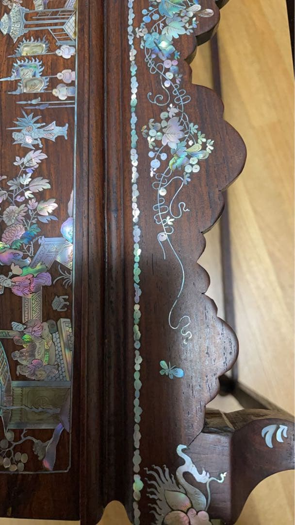 唐物　中国美術　時代　螺鈿象嵌　細工象嵌　螺鈿テーブル　華道具　香道具　古美術