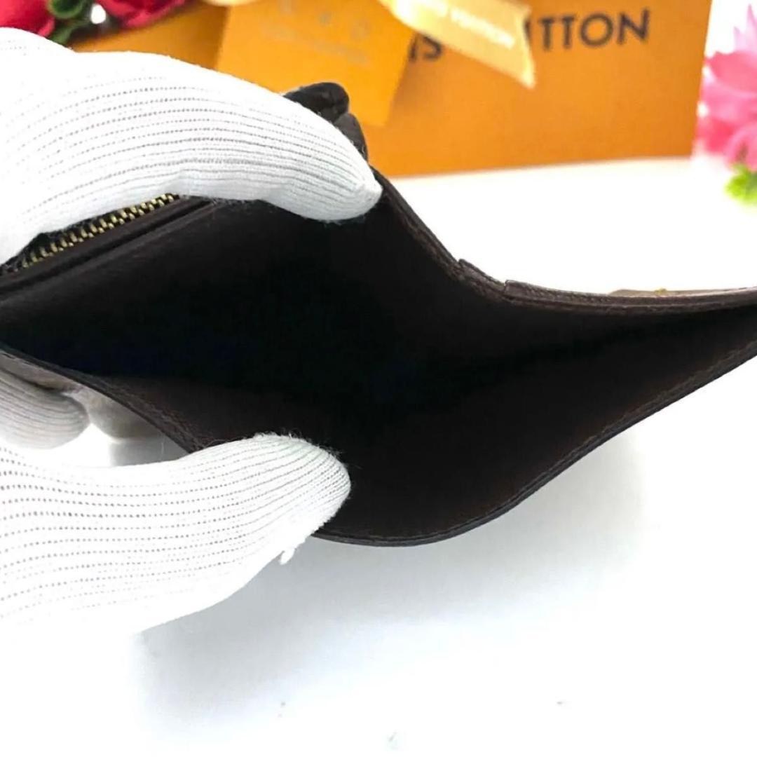 ルイ ヴィトン◎トレゾール ダミエ エベヌ 二つ折り L字ファスナー ブラウン