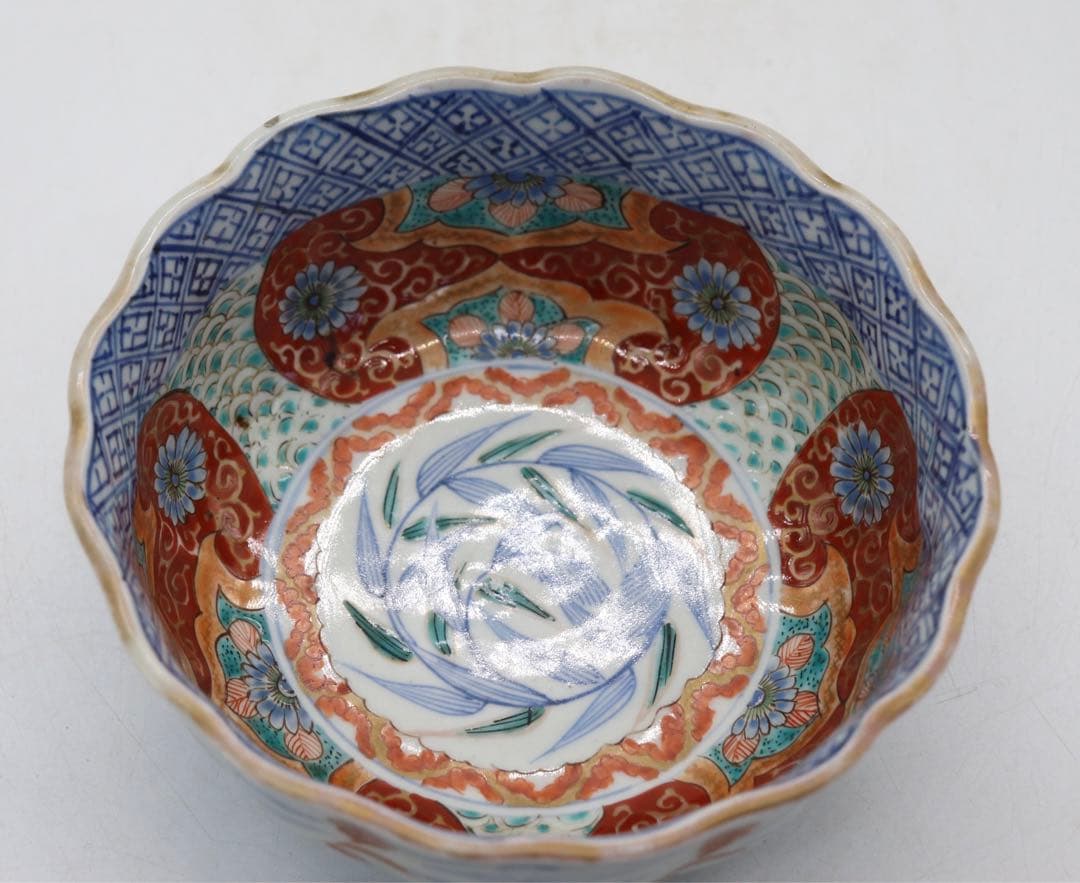 江戸　伊万里色絵花口鉢　送料込み1121