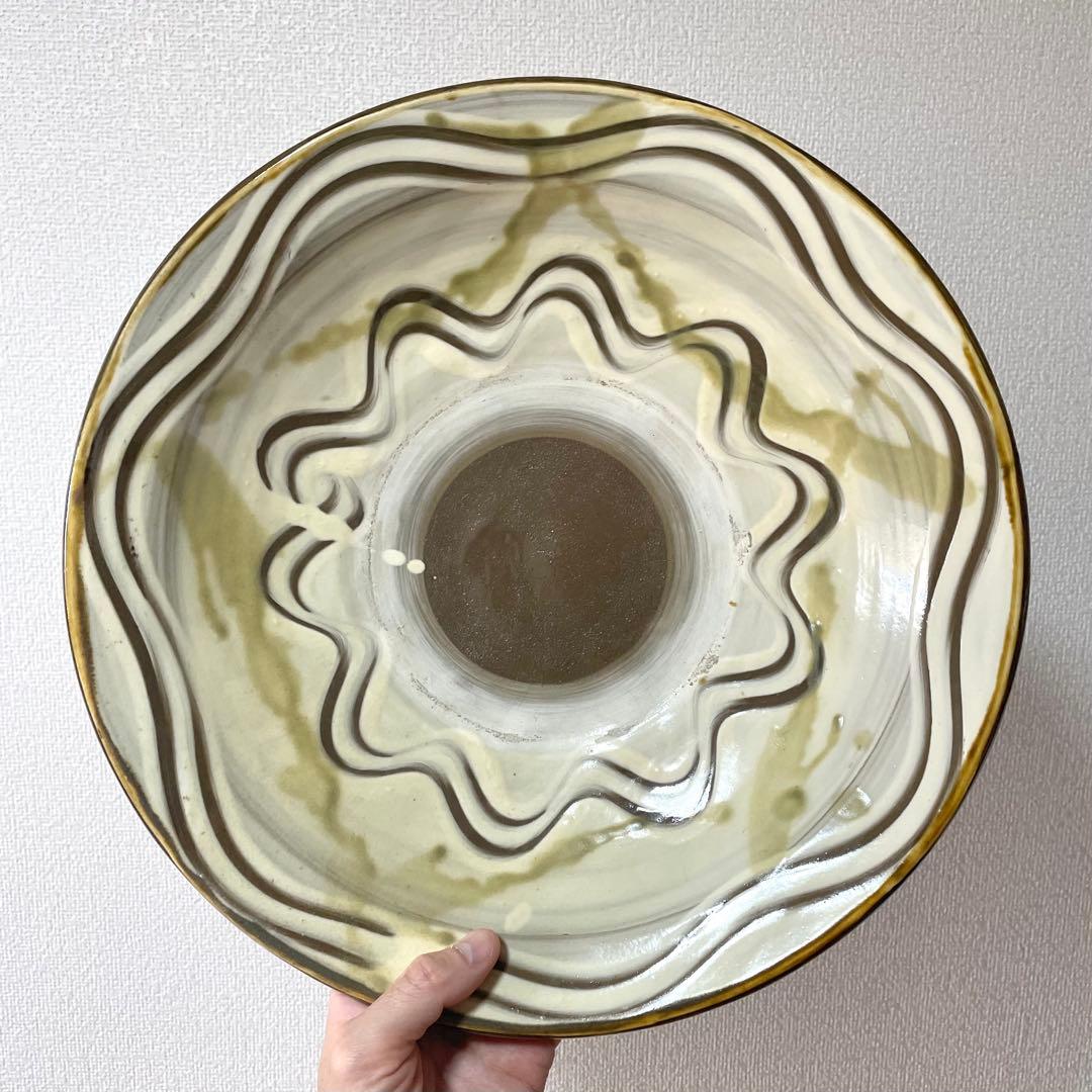 小鹿田焼 刷毛目 尺二寸皿 大皿 銀座たくみ 櫛描き 民藝 柳瀬朝夫 坂本茂木