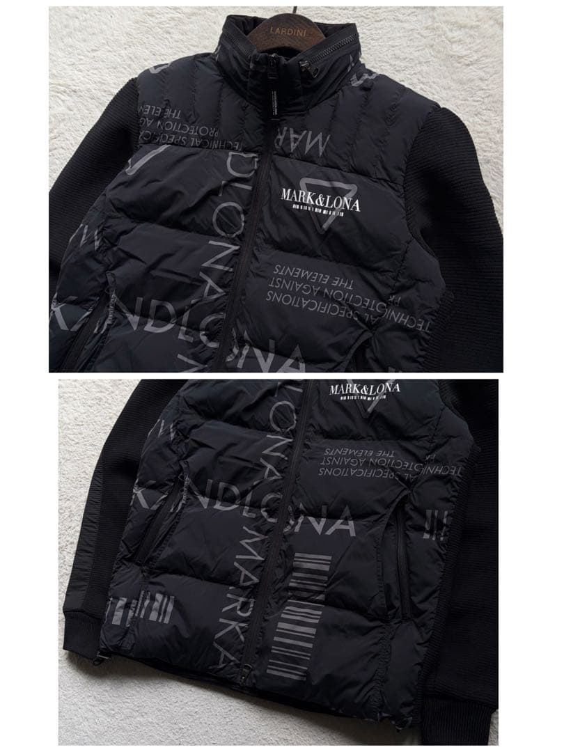 極美品✨マーク&ロナ 中綿ジャケット 総柄 異素材 黒 M 23AW 定価11万