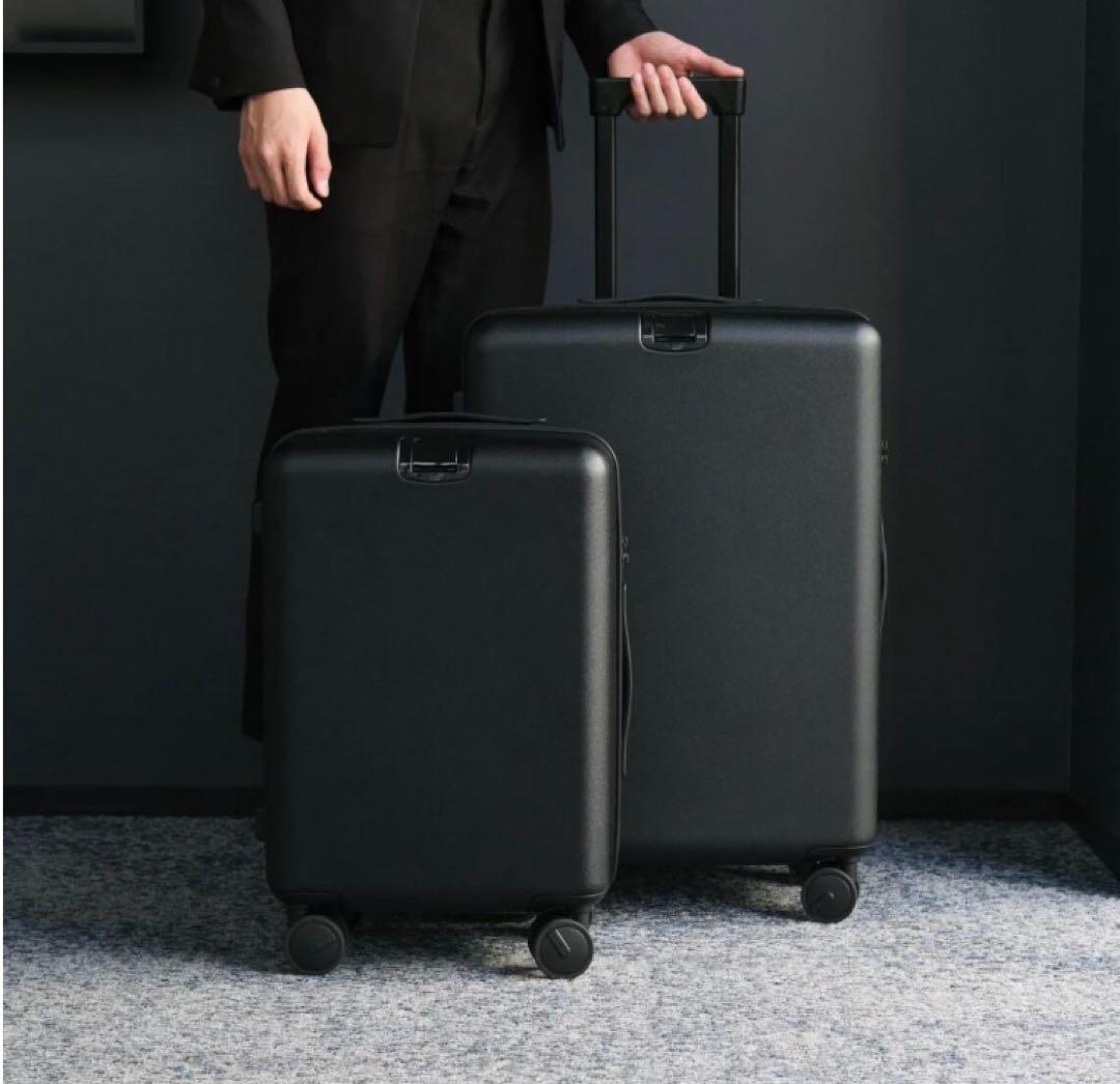 aucentic スーツケース キャスターストッパーキャリー シンプルブラック