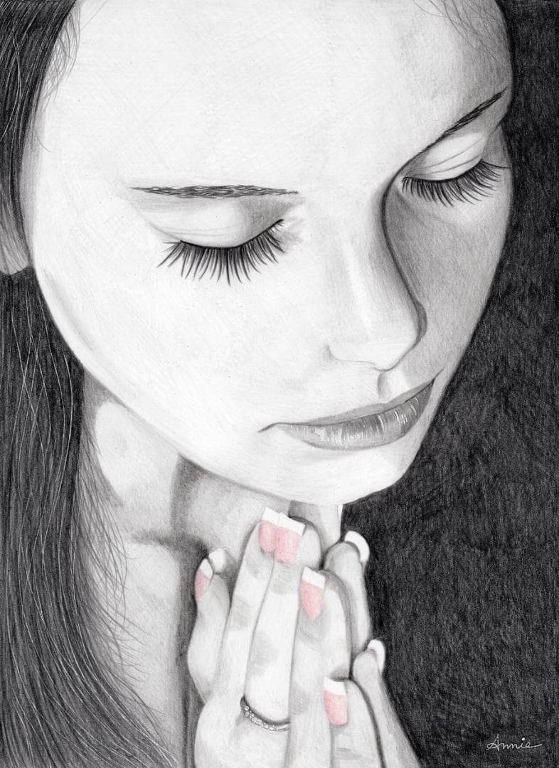 鉛筆画「The prayer」　B5大サイズ