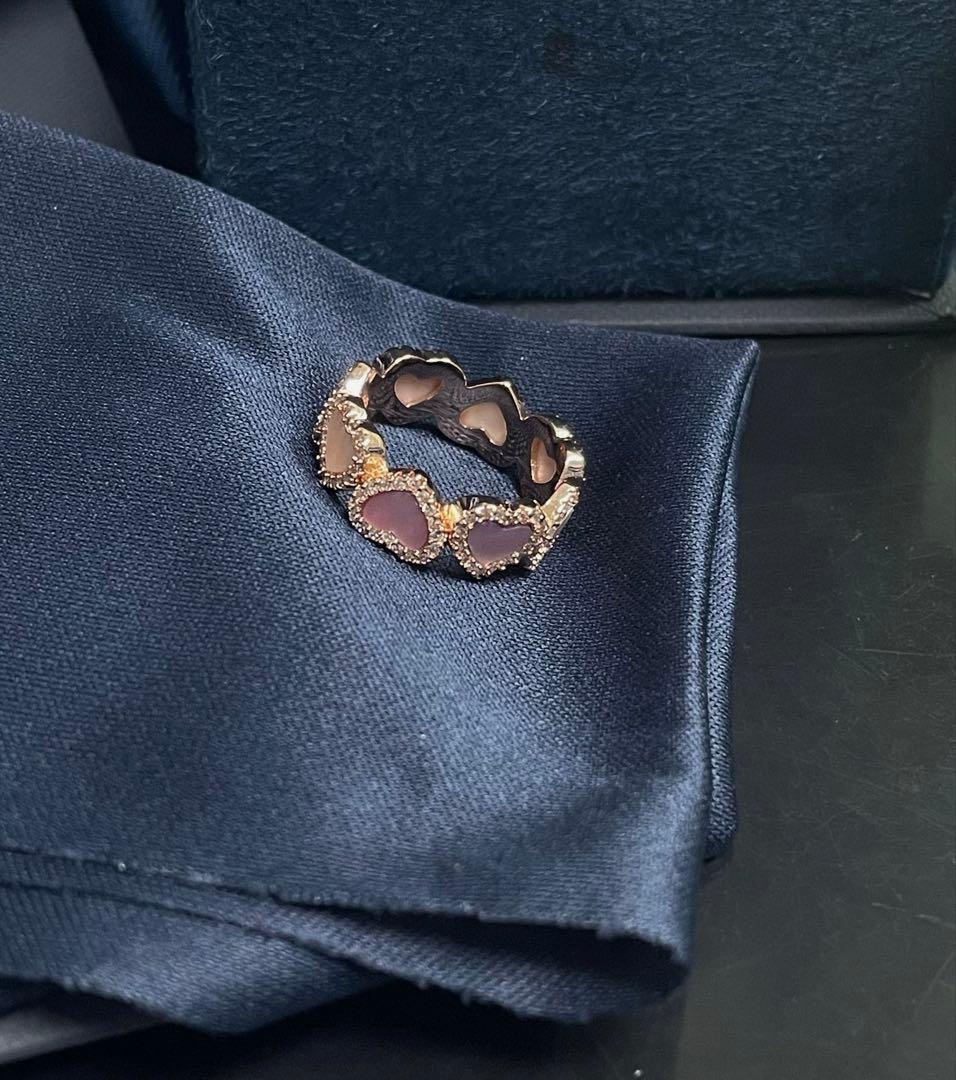 apm モナコ MONACO パヴェ フルハート リング ローズゴールド