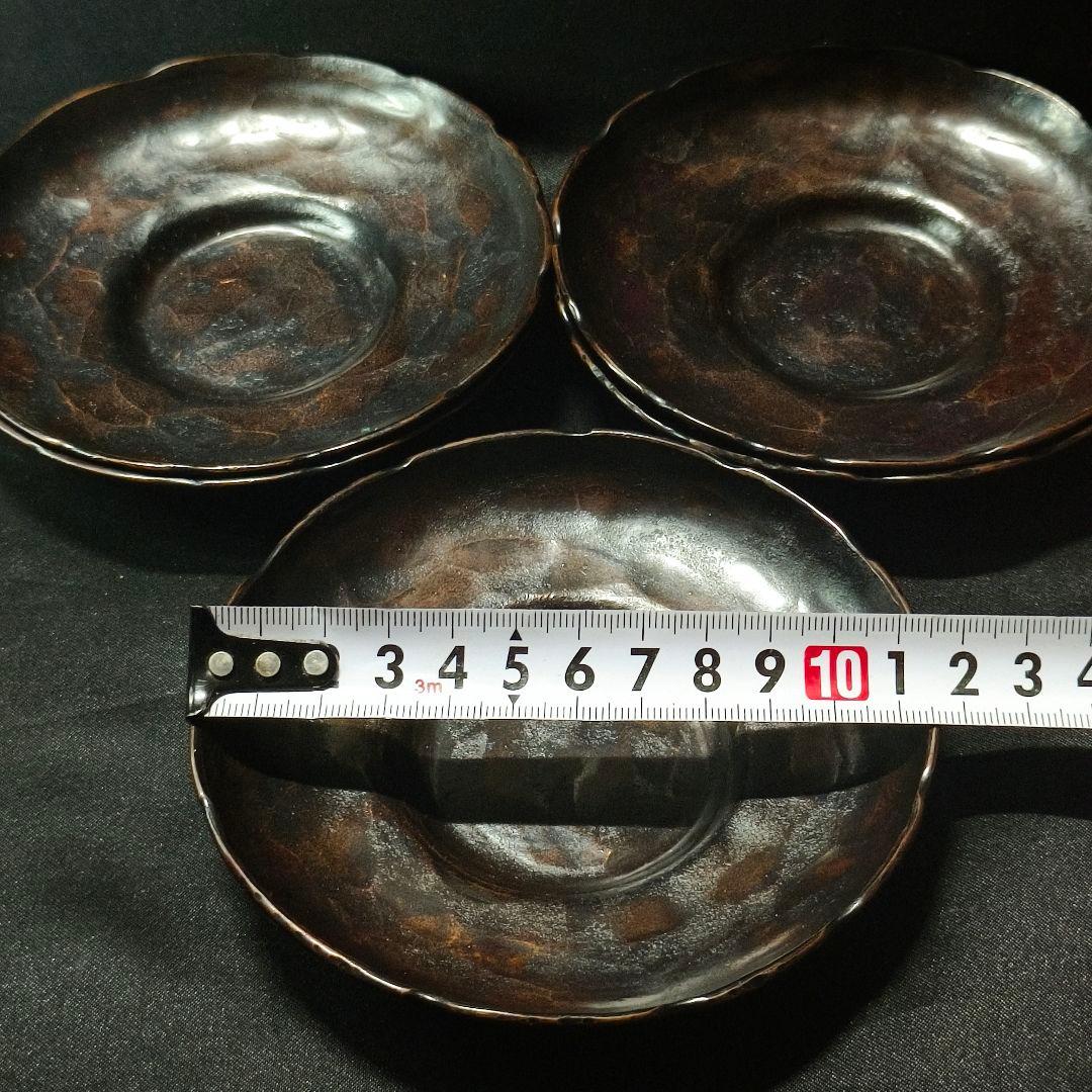 茶道具 唐金茶托 鎚起銅器 重弘造 明治骨董 桐箱 蒐集家放出美品 古美術