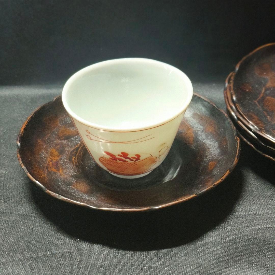茶道具 唐金茶托 鎚起銅器 重弘造 明治骨董 桐箱 蒐集家放出美品 古美術