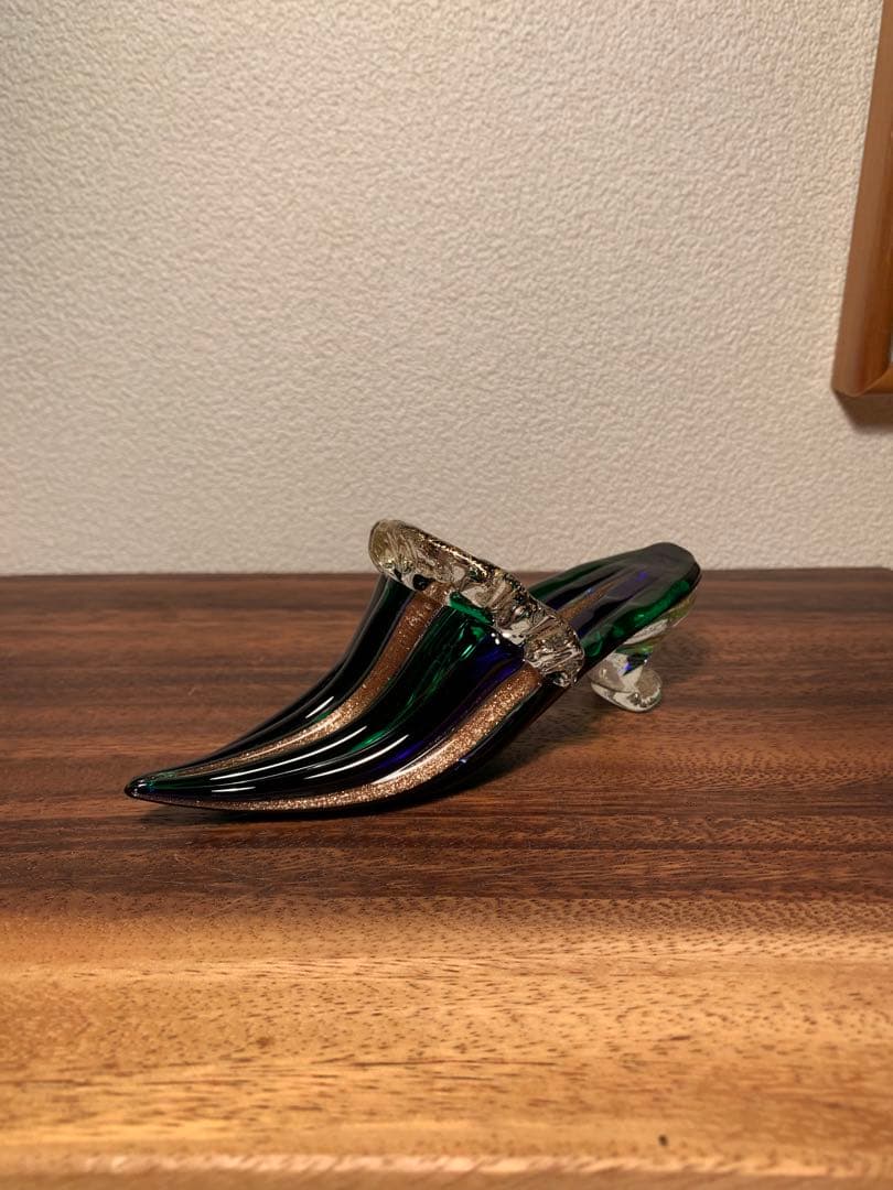 ムラーノガラス ガラスの靴 murano オブジェ サインあり