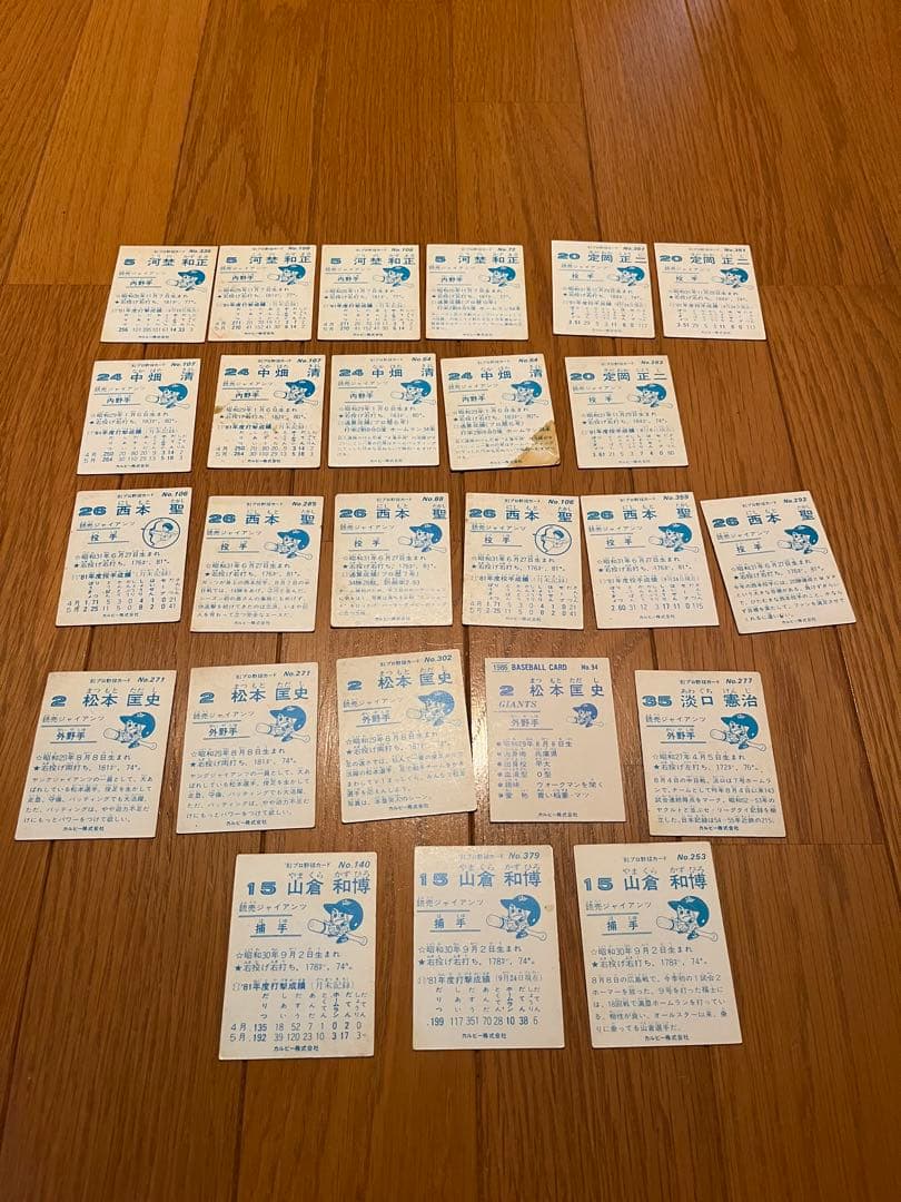 カルビープロ野球カード　80年代　ジャイアンツ