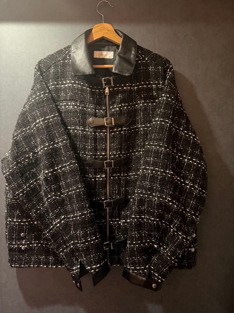 メニーバックルベルトツイードブルゾン