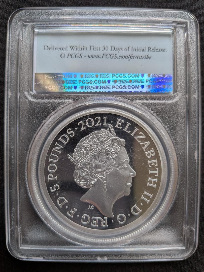 2021 PCGS イギリス PR69DCAM ファーストストライク 銀貨 £5