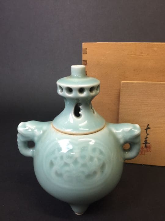 伊万里 大川内焼 長春窯 青磁香炉