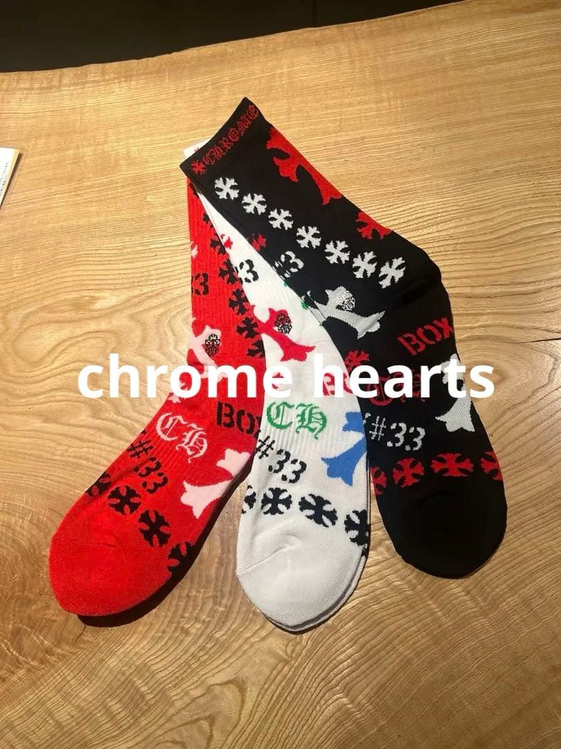 クロムハーツ STENCIL Socks ソックス 3足セット