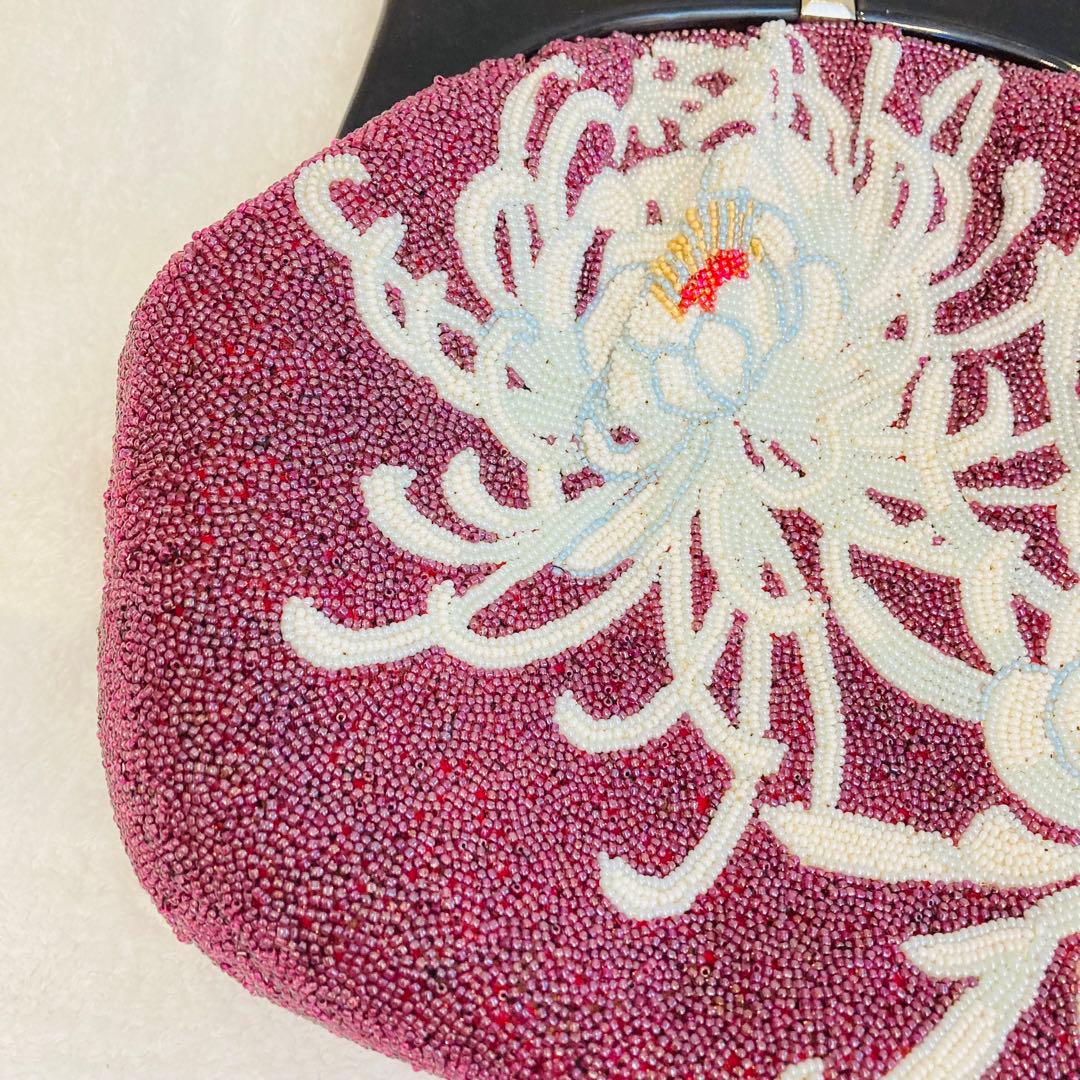 ビーズバック　むらさき　パープル　和装　着物