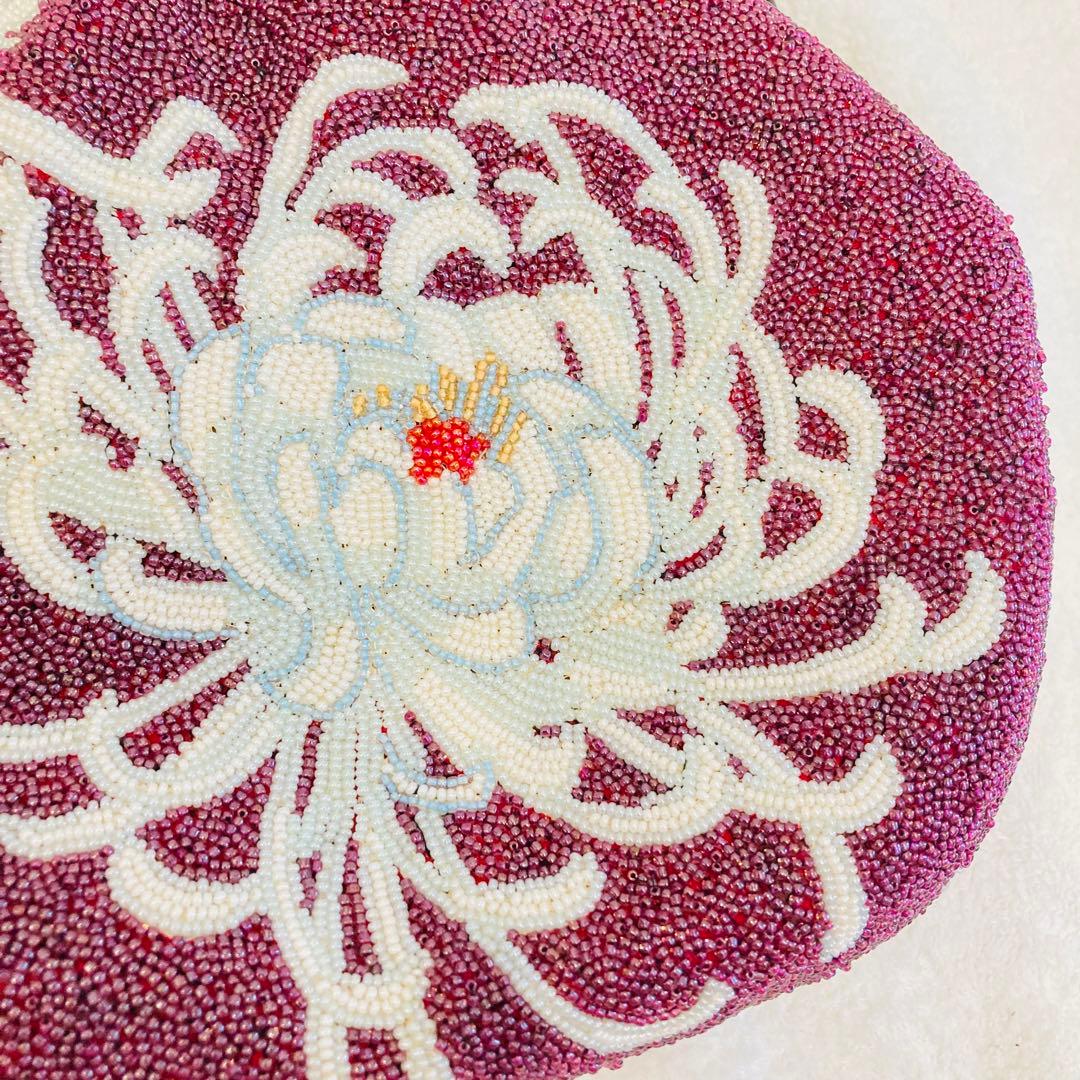 ビーズバック　むらさき　パープル　和装　着物