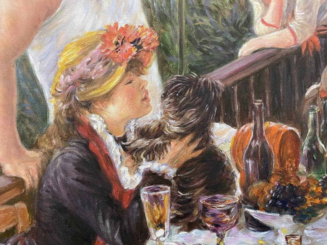 ピュエール＝オーギュスト・ルノワール『舟遊びをする人々の昼食』複製画　摸写②