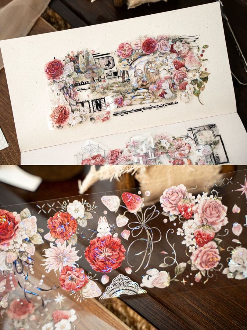 Hoshi奶芙《林莓花眠》海外マスキングテープ　マステ 【2676】