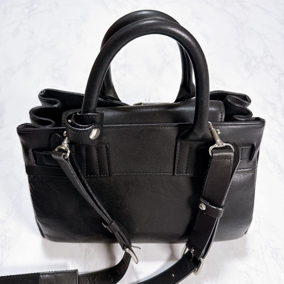 yu ✨M.U.L　オイルレザー　ショルダーバッグ　2way ブラック