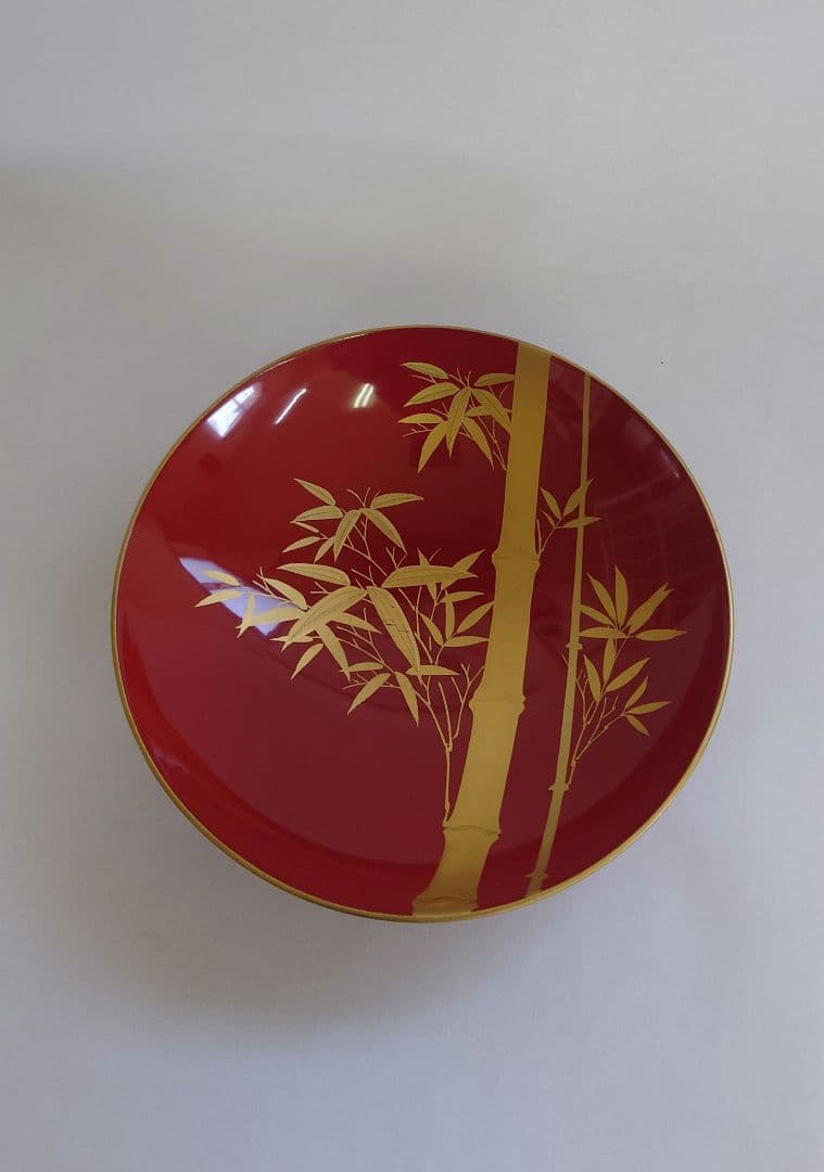 漆塗　木盃　丁字台付　松竹梅　三ッ組盃