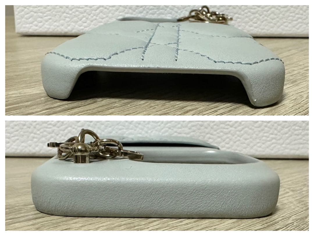 【正規品】Dior 水色　iPhone14pro スマホケース　キルティング