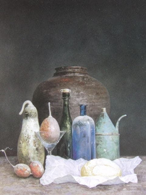 桜田晴義、【ボデゴン】、希少な額装用画集画、新品高級額 額装付、状態良好