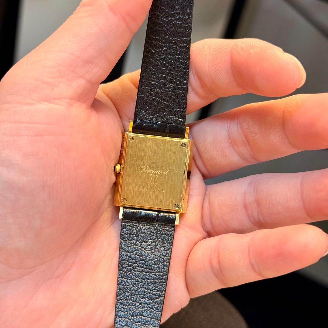 VINTAGE LEONARD GENEVE金文字盤 タンク 1980's