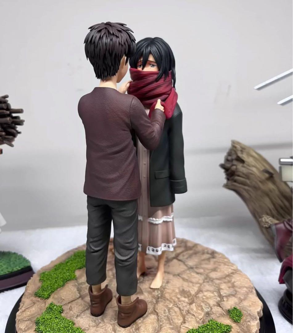 進撃の巨人 エレン ミカサ 2体 ガレージキット ガレキ スタチュー①