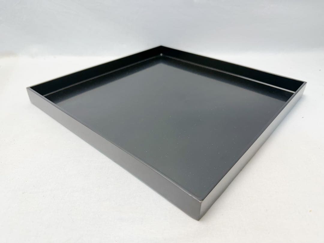 ほぼ未使用 懐石道具 木製黒真塗 会席膳 四方膳 3客揃 平膳