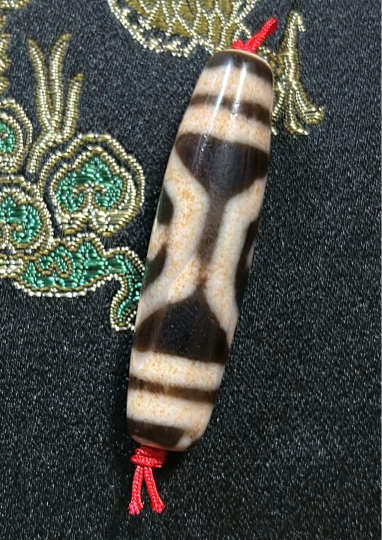 大鵬鳥天珠　朱砂　老天珠　台湾至純天珠／送料込　匿名発送／チベット　天珠　お守り