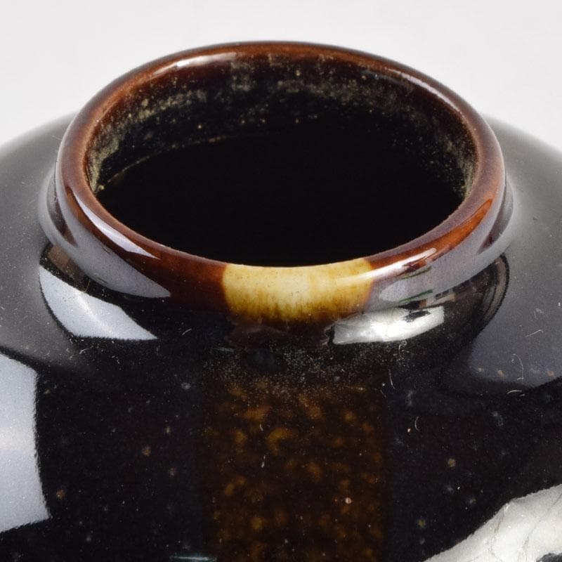 茶道具　古瀬戸　加藤藤山作　文琳茶入　仕覆付　共箱　V　8857