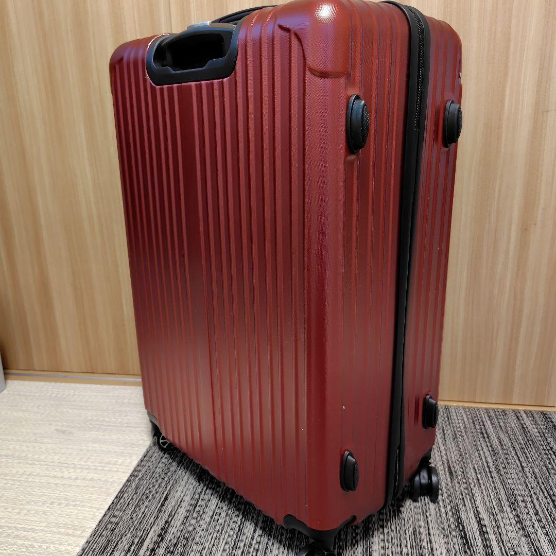 スーツケース キャリーバッグ キャリーケース 超軽量 大型 静音 レッド Ｌ