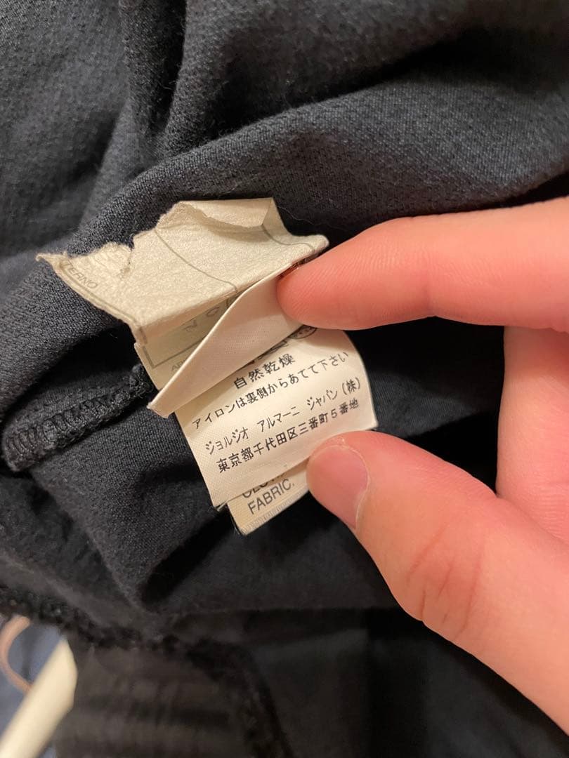 EMPORIO ARMANI ブラック ベルベットジャケット