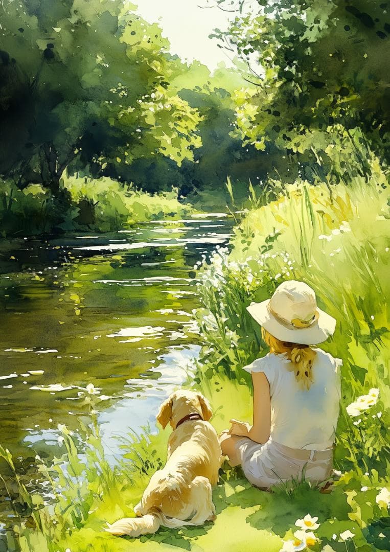 Hさん専用_Ａ４プリント画「パステルピンクに染まるテラスで」　他３枚