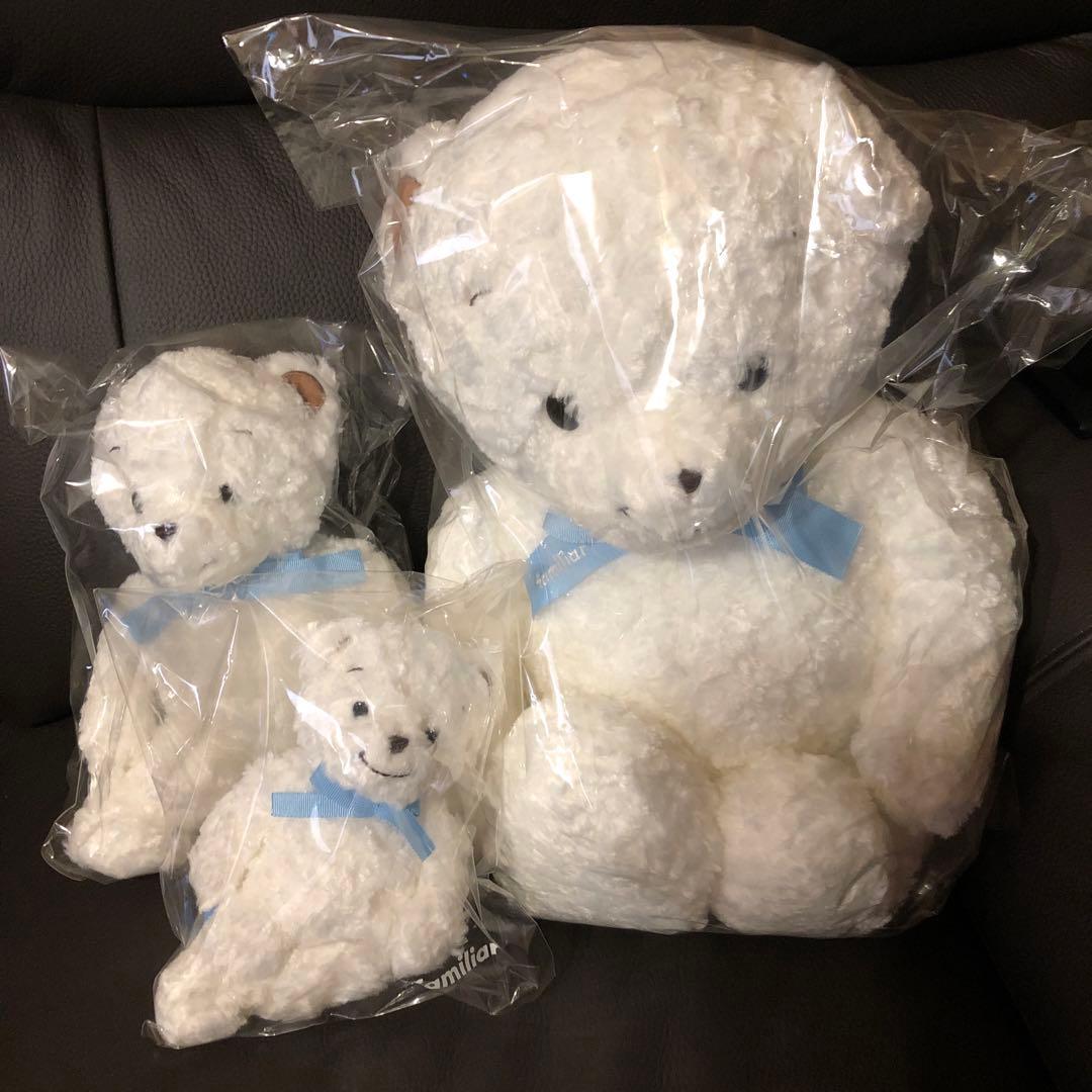 familiar廃盤商品❗️ ホワイトぬいぐるみ 大　小　ミニサイズ 3体セット