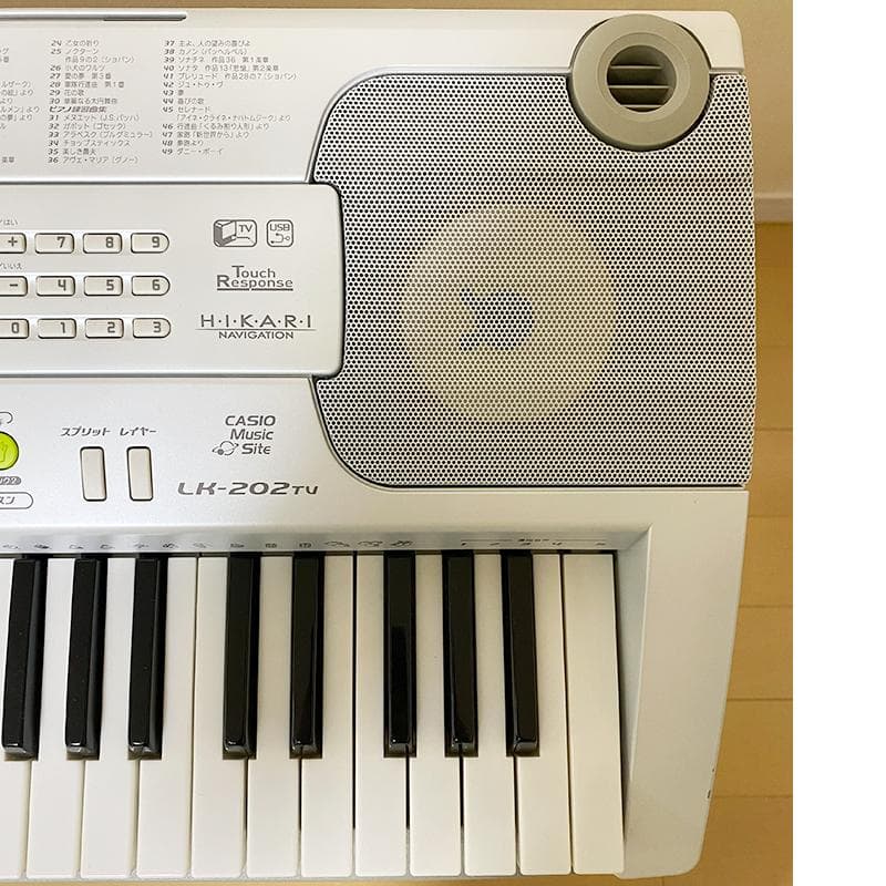 【美品】CASIO 光ナビゲーション キーボード LK-202TV スタンド付き
