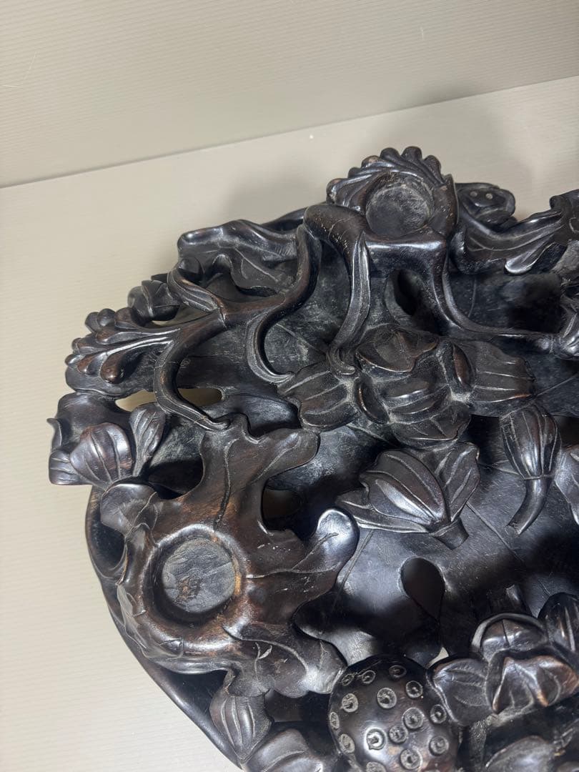 2175 骨董　色絵魚文　金魚鉢　花台付き　根木風　時代物