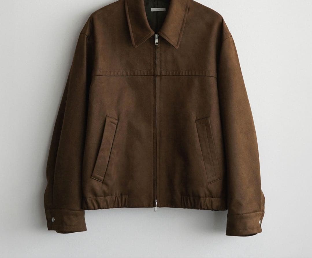 wym lidnm FAUX SUEDE ZIP BLOUSON ブラウン L