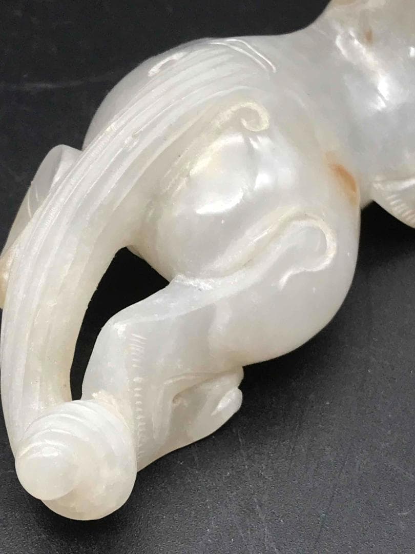 中国古美術　明時代　古玉石 和田玉 山海經 聚財富瑞獸 神獸貔貅(F-31)