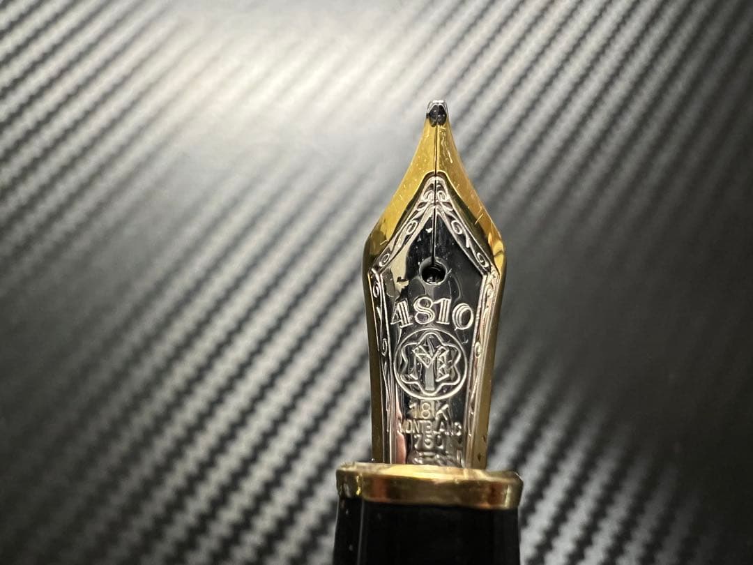 美品 フランス仕様 モンブラン 144 万年筆 ブラック 中白 B 18K