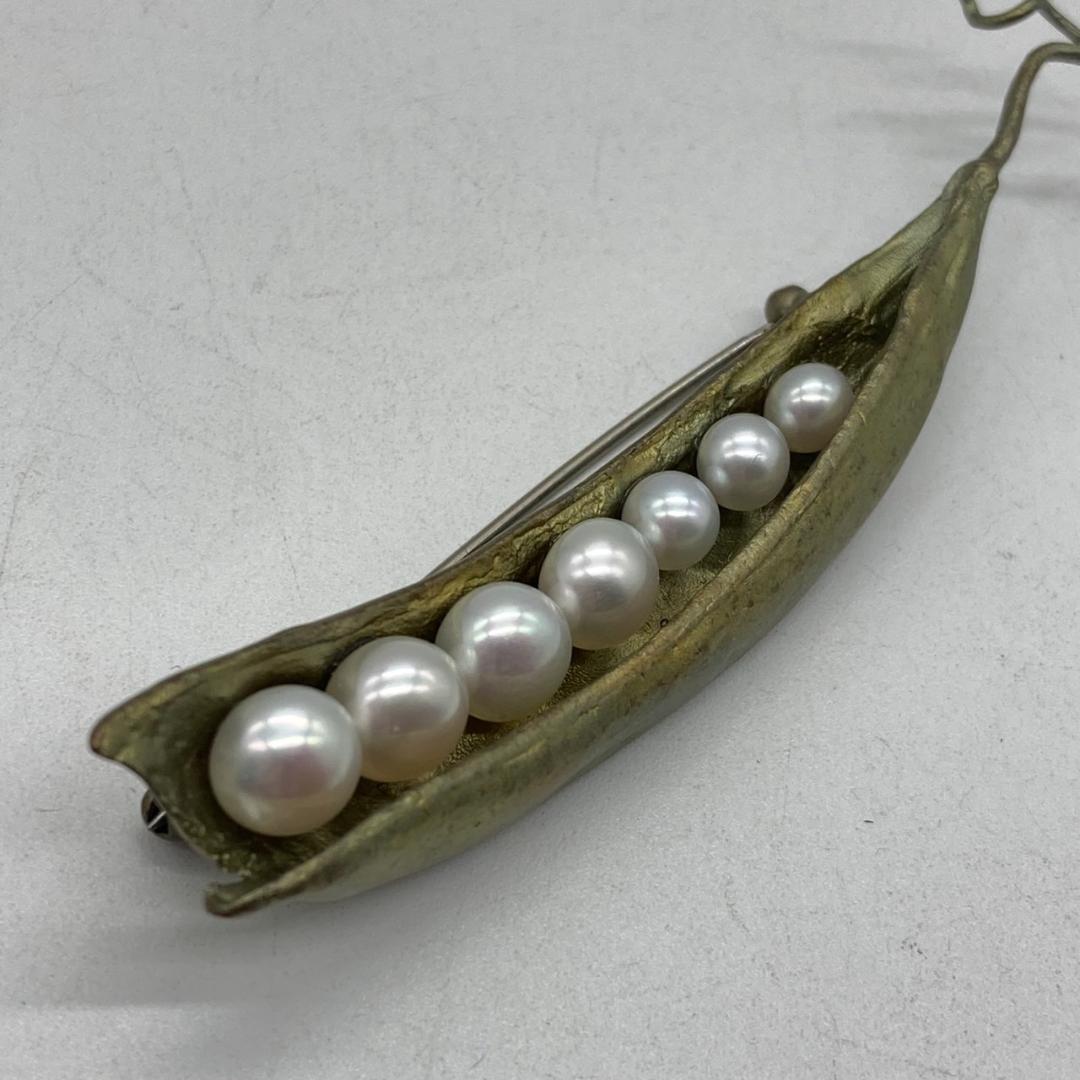 ▼MICHAEL MICHAUD　マイケルミショー　ブローチ　さやえんどう