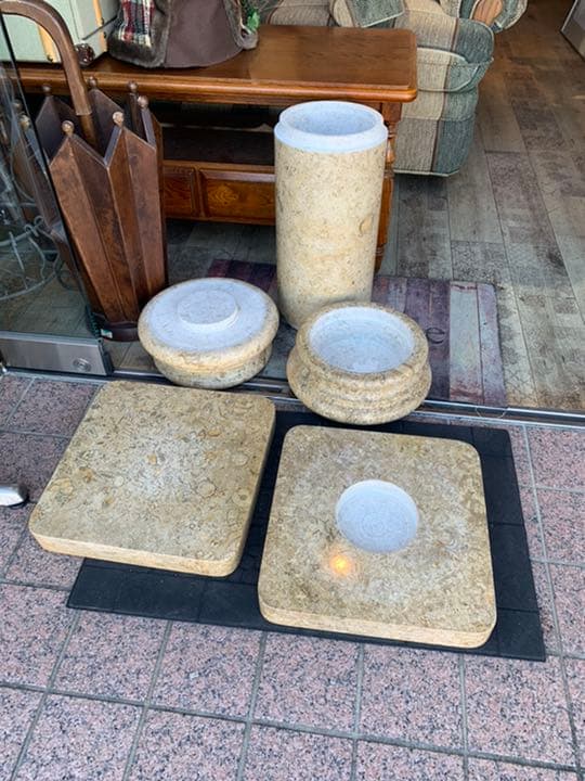 ヴィンテージ　イタリア製　大理石花台