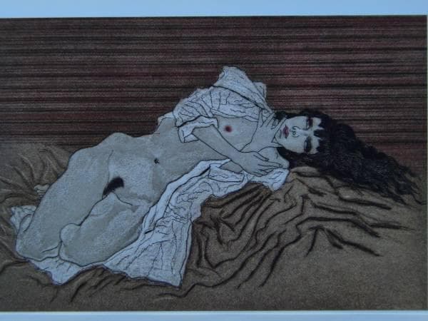 加山 又造、白衣の裸婦、希少画集画、新品額装、状態良好