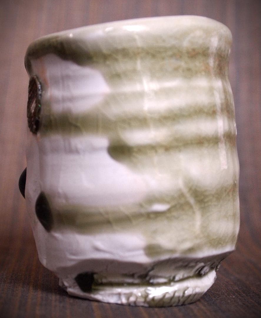 希少作★谷本貴【師：師：森正・谷本景】白磁(ビードロ）湯のみ★共箱