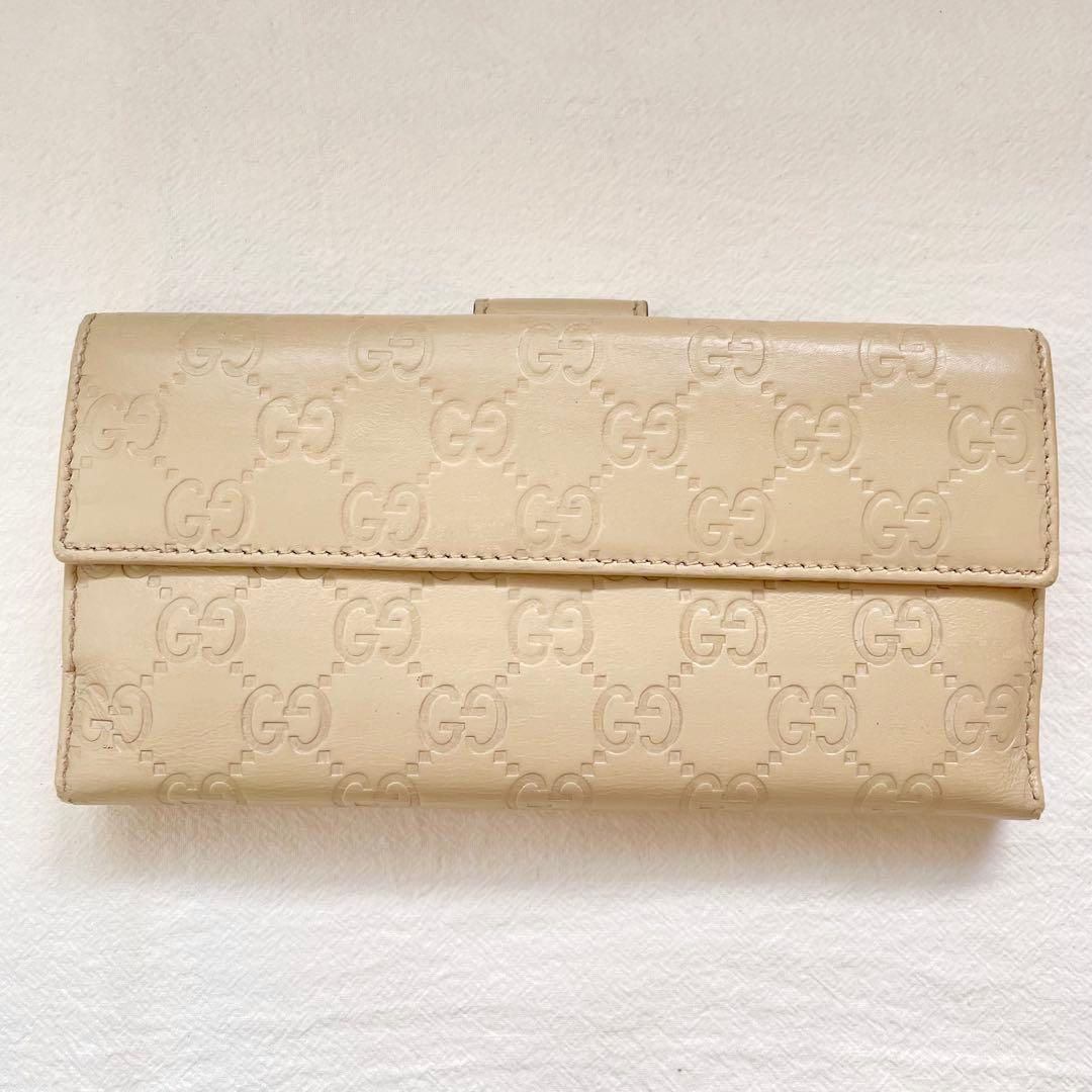 GUCCI グッチGG シマレザー　長財布　2つ折り財布 1220-⑧