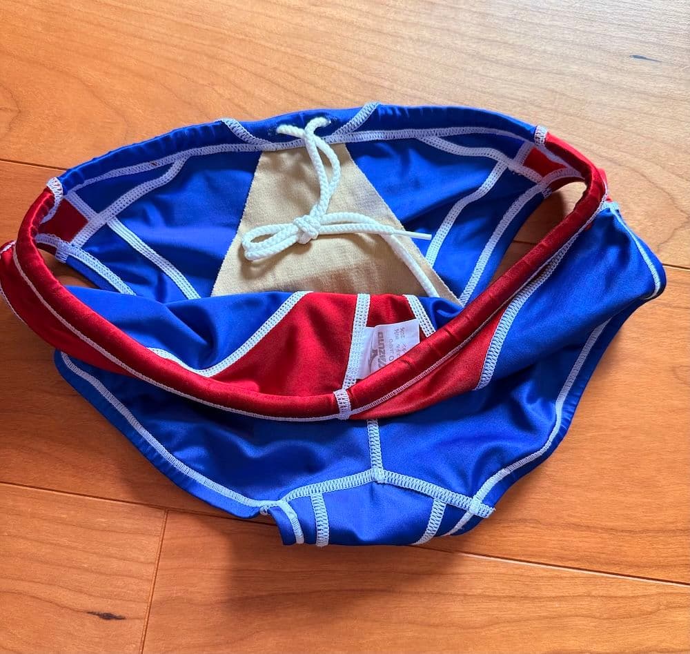 【美品】MIZUNO RQ632 ブルー×レッド 高光沢 競パン ライフセーバー