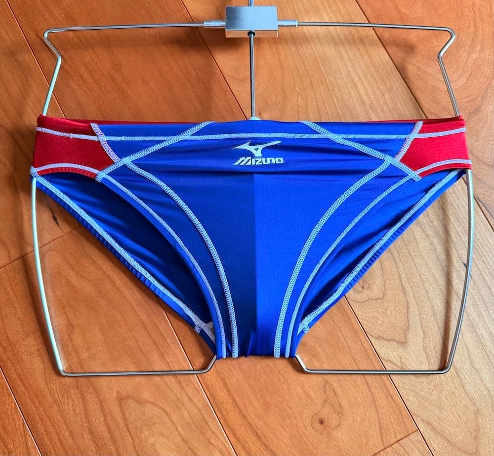 【美品】MIZUNO RQ632 ブルー×レッド 高光沢 競パン ライフセーバー