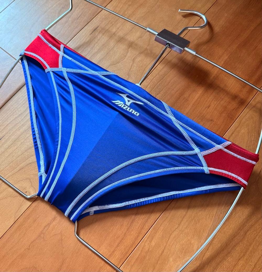 【美品】MIZUNO RQ632 ブルー×レッド 高光沢 競パン ライフセーバー