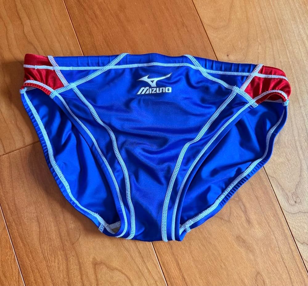 【美品】MIZUNO RQ632 ブルー×レッド 高光沢 競パン ライフセーバー