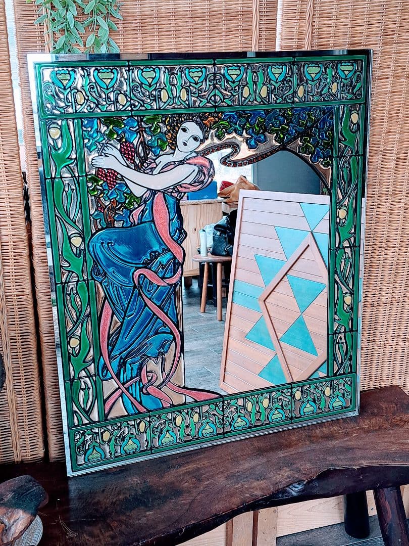 ☆特大ステンドグラス風　鏡☆